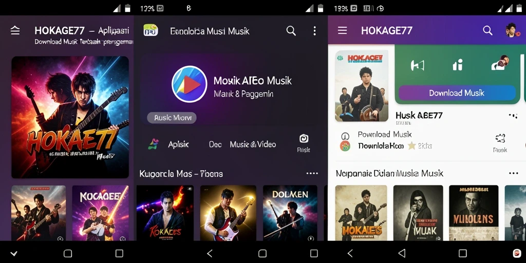 Tampilan antarmuka HOKAGE77 yang intuitif dan mudah digunakan untuk Download Musik.