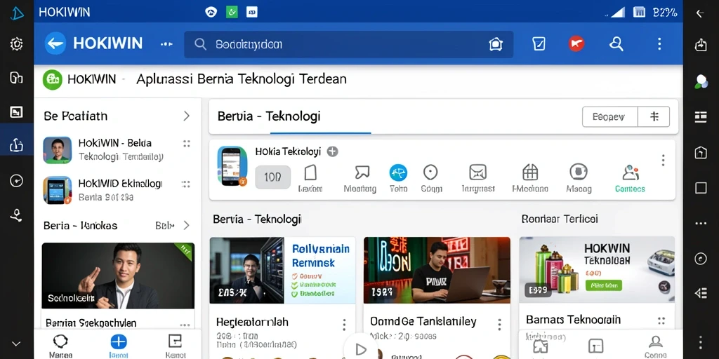 Antarmuka HOKIWIN dengan fitur berita terbaru dan kategori yang menarik.