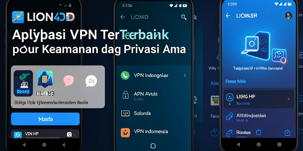 Antarmuka utama LION4D menampilkan pilihan server VPN dengan jelas.