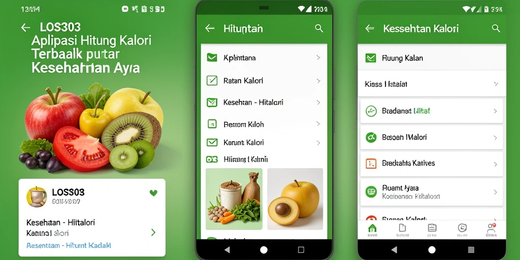Antarmuka aplikasi LOS303 yang sederhana dan informatif untuk Hitung Kalori.