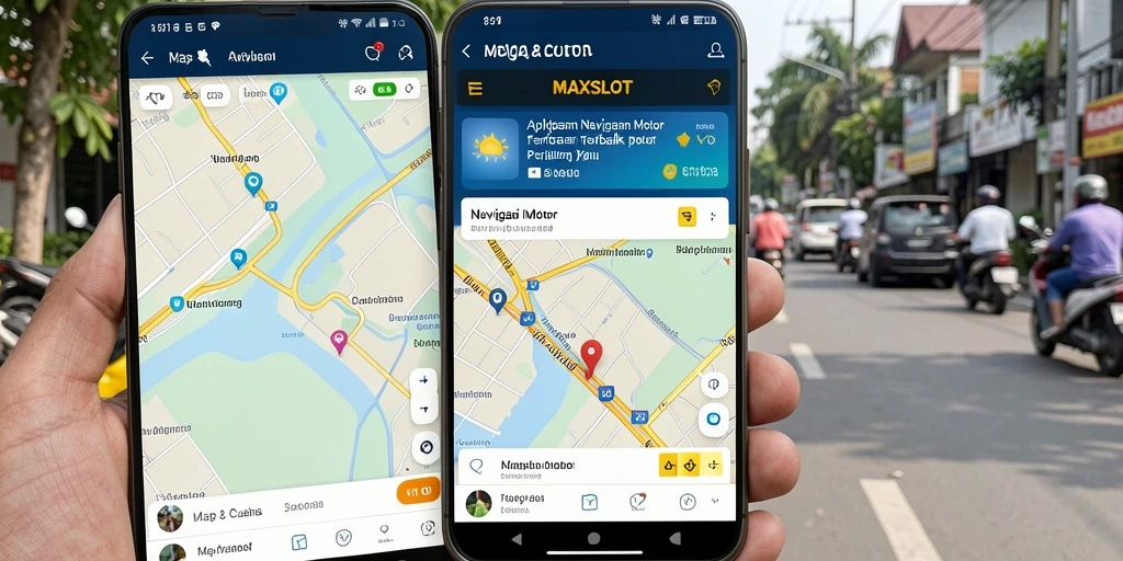 Antarmuka pengguna aplikasi MAXSLOT untuk navigasi motor.