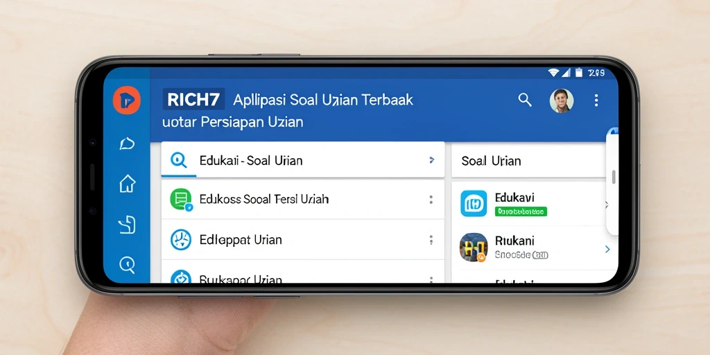 Antarmuka aplikasi RICH7 yang sederhana dan informatif.