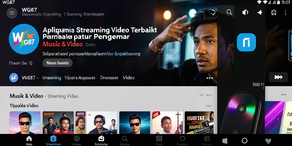 Antarmuka aplikasi WG87 yang intuitif untuk streaming video.